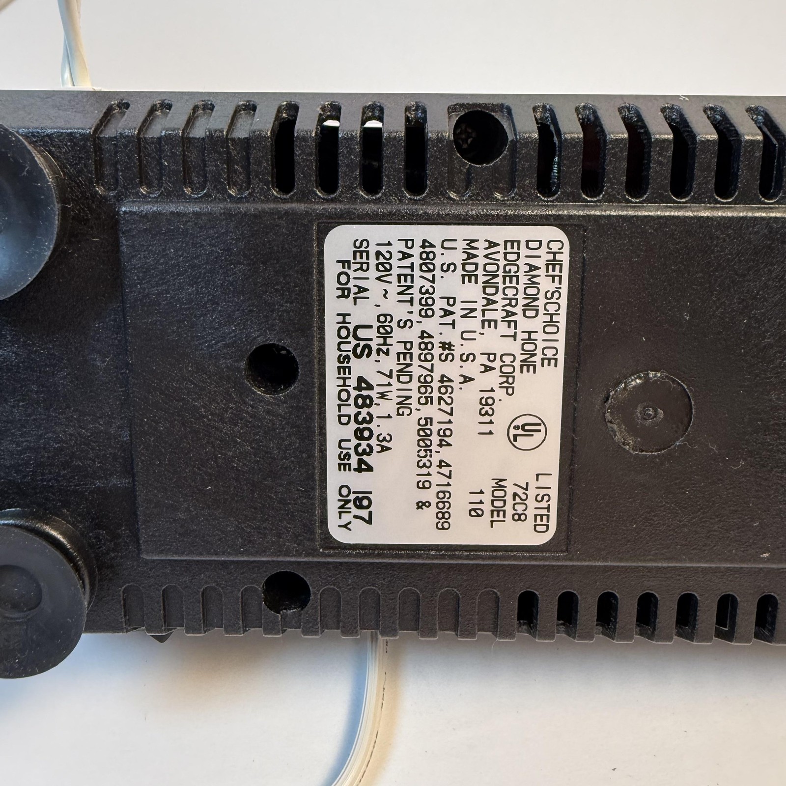 Chef'sChoice Diamond Hone Knife Sharpener Electric Professional 110 White USA