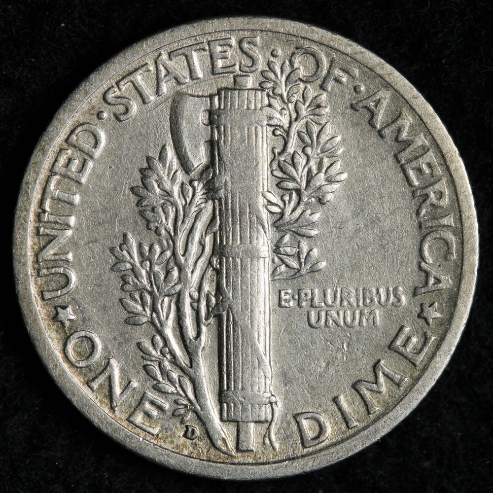 1928-D Mercury Silver Dime AU E237 JING
