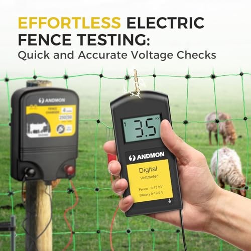 Versatile Electric Fence Tester, Battery Testing with Large LCD Display,