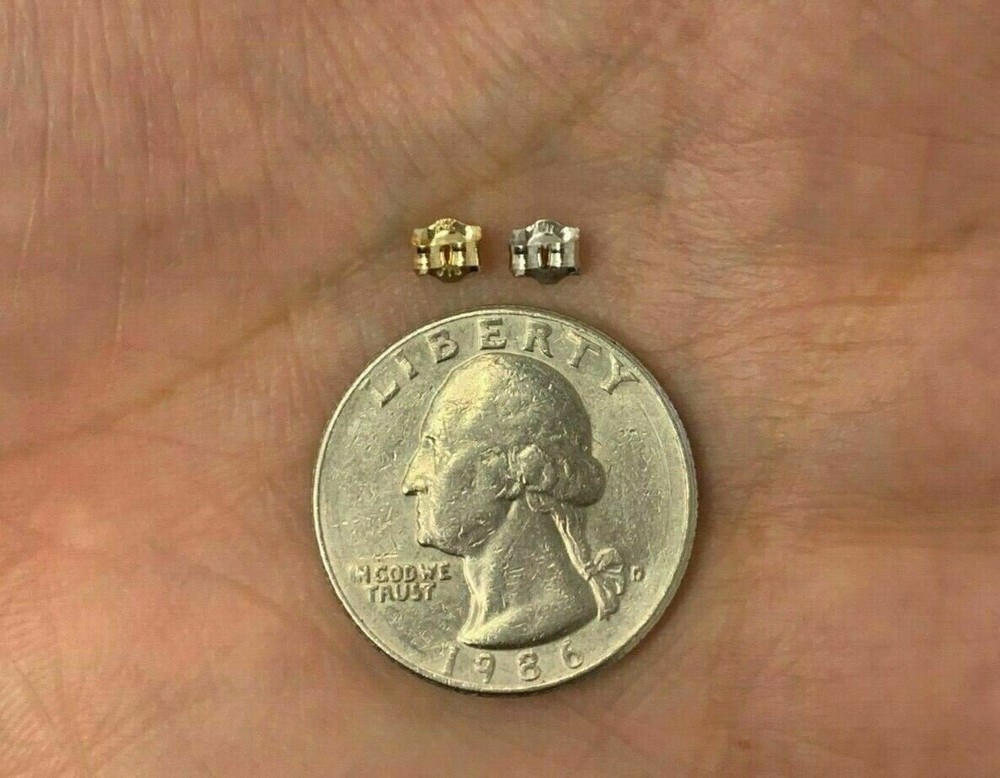 14K Yellow Or White Solid Gold Earring Backs 1 Pair Butterfly Large