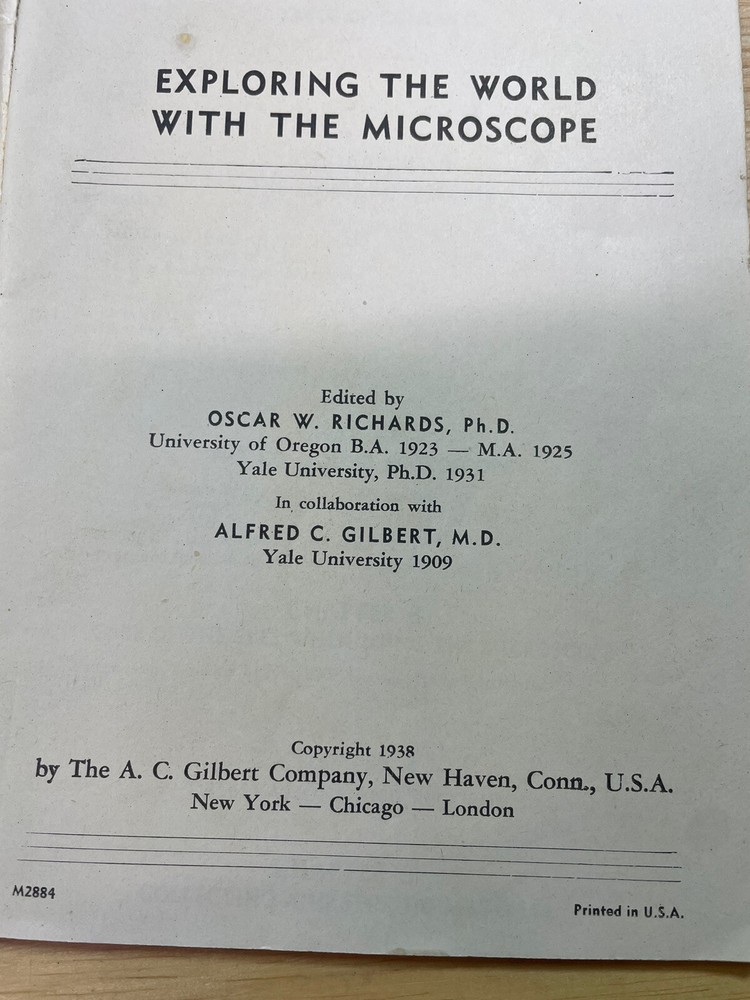 Vintage Gilbert Microscope Booklet How to use