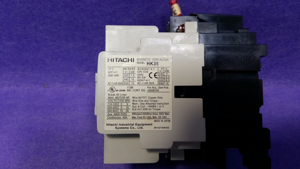 HITACHI HK35 MAGNETIC CONTACTOR , USED