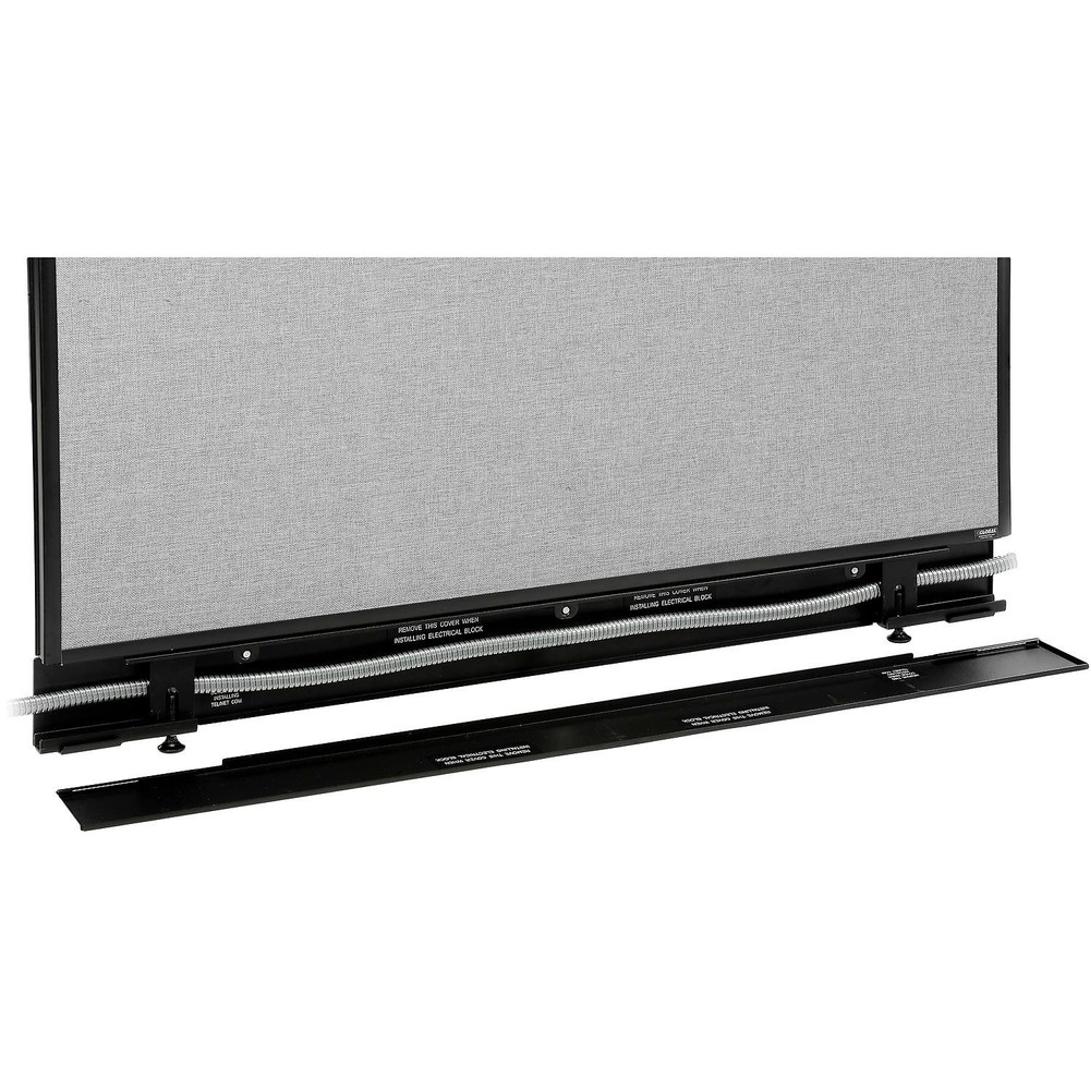 48-1/4"W x 64"H Office Partition Panel with Partial Window Pass-Thru Cable Gray