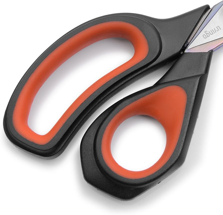 LIVINGO 2 Pack Premium Tailor Scissors Heavy Duty Multi-Purpose Titanium Coating