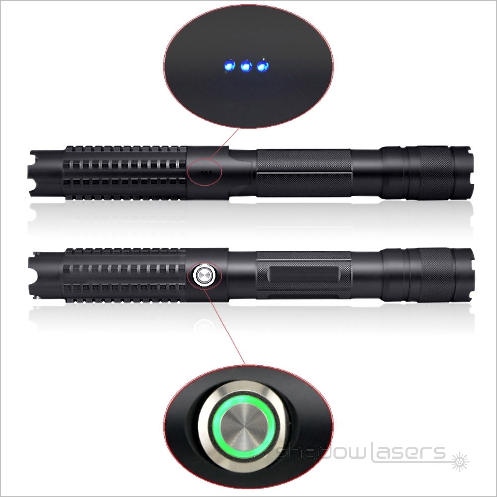 THOR II Adjustable Focus 405nm Purple Laser Pointer Pen Light Visible Beam+Case