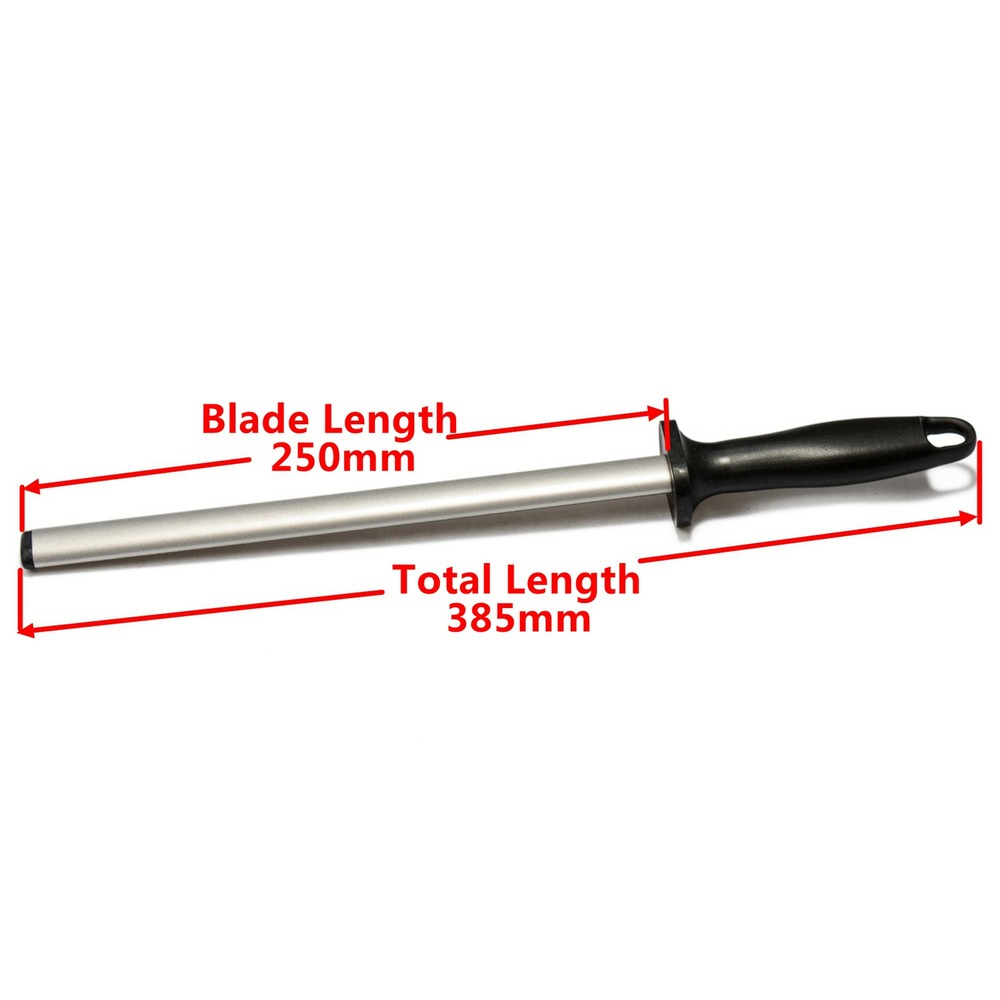 10" Diamond Sharpening RodKitchen Knife Sharpener Steel, Restaurant Sharpening