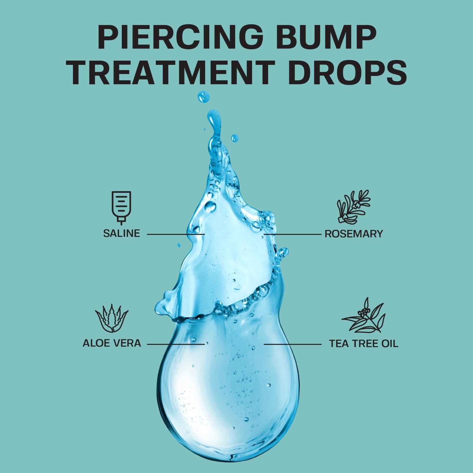 Base Labs Piercing Bump Treatment Saline Drops | Keloid Removal Drops | 15ml