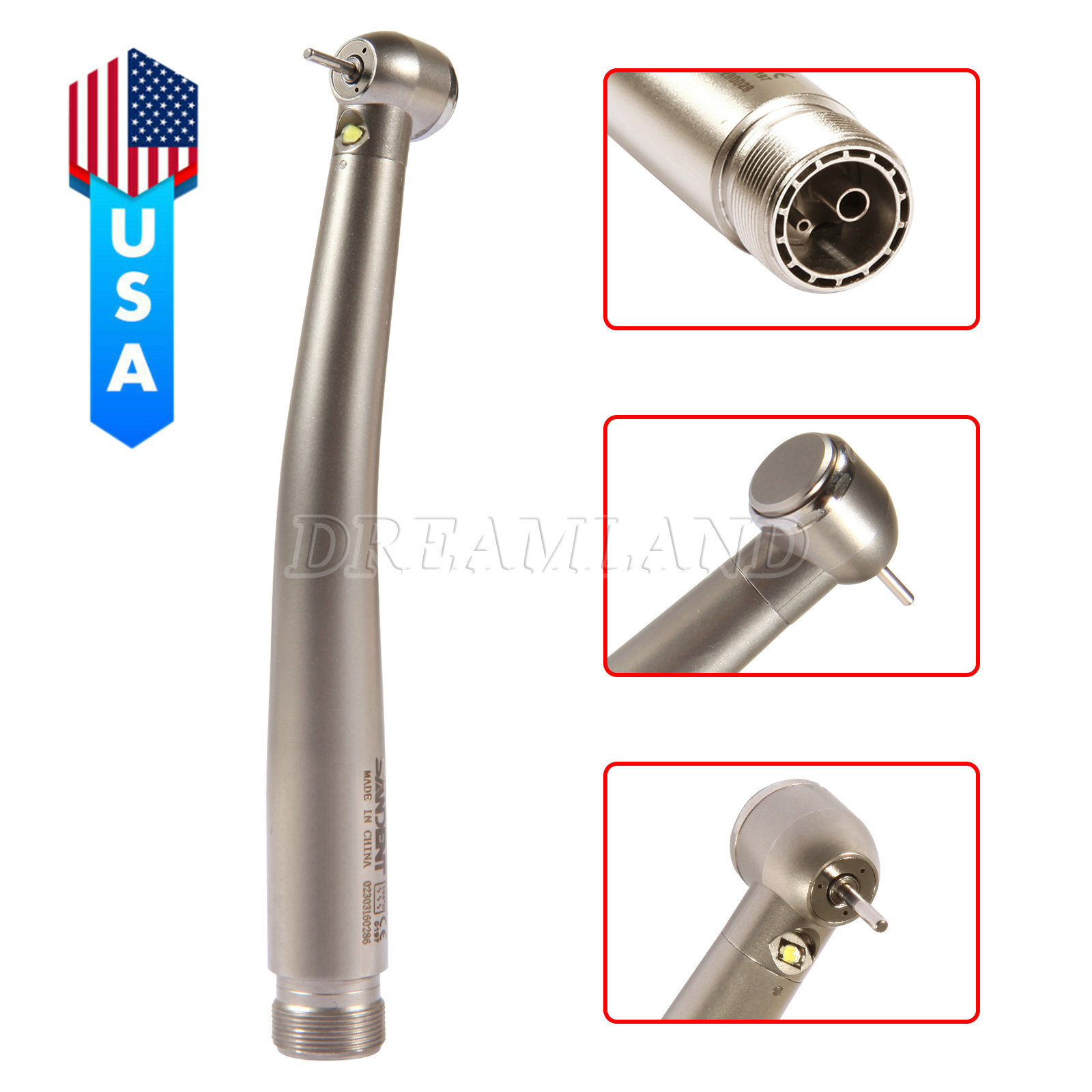 Pieza de mano LED turbina alta velocidad fibra óptica dental estilo NSK 2 Holes