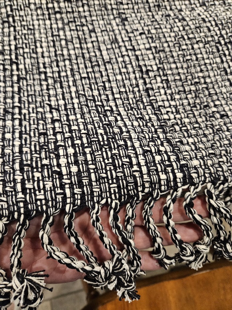 Table Runner  Black & Light Bone 14"x72"