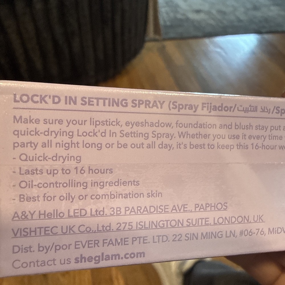 Sheglam Lock'd In Setting Spray 1.85floz/55ml