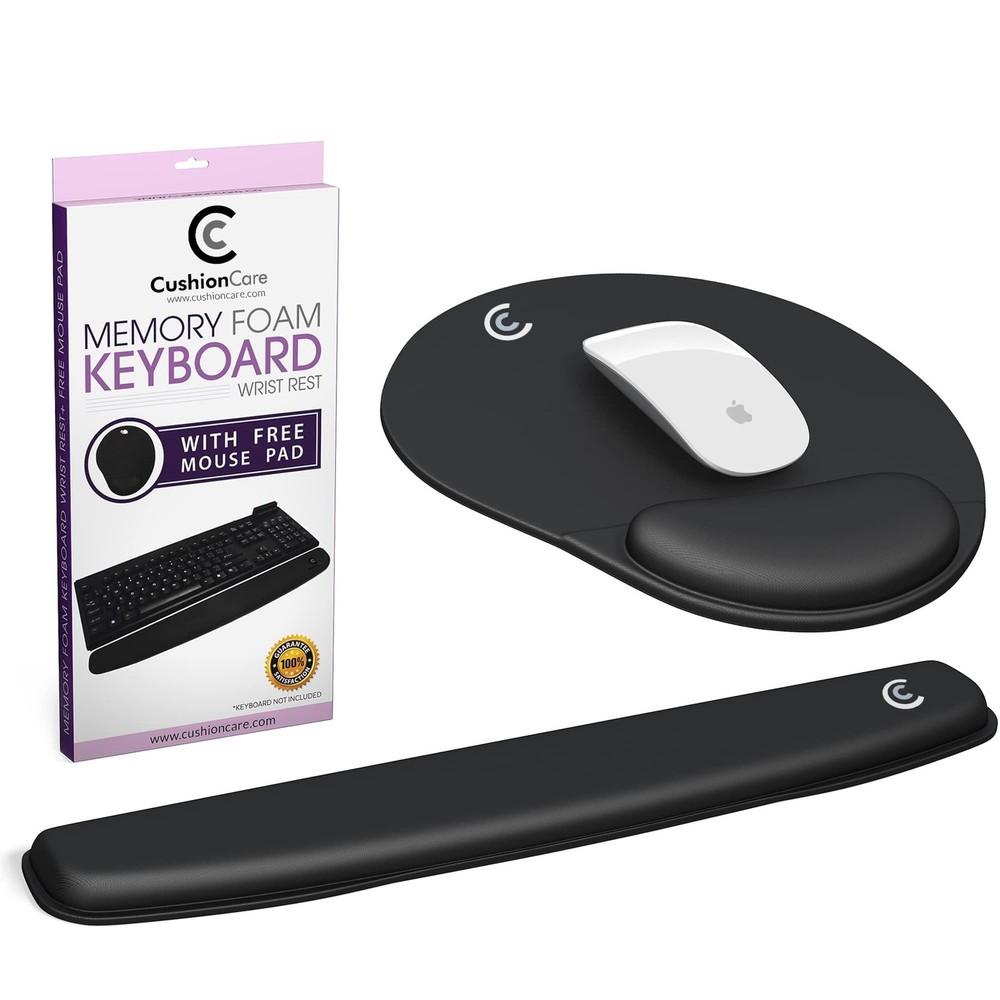 4pc Premium Wrist Rests for Keyboard and Mouse Pad Set - Memory Foam Cushion,...