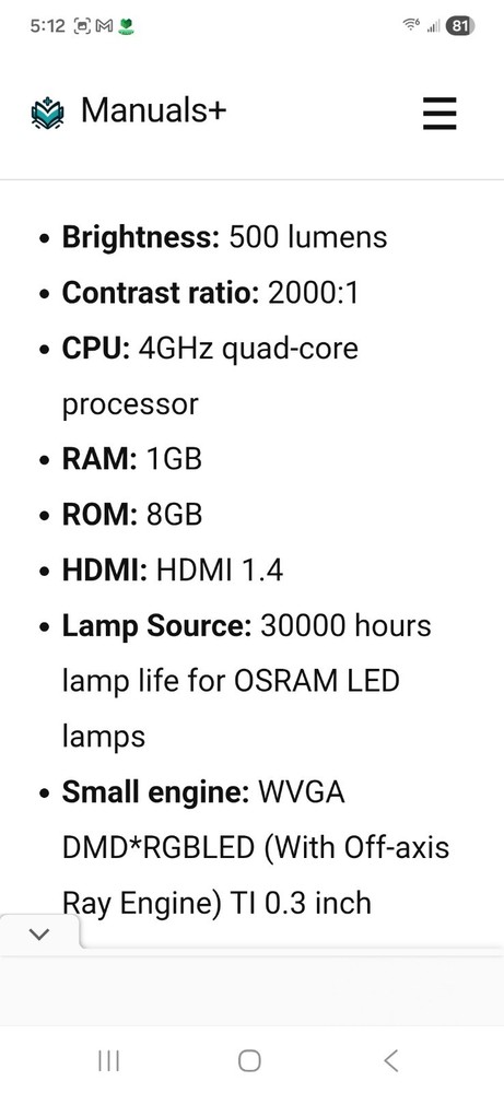 Evo SJ3000 Smart Mini Projector