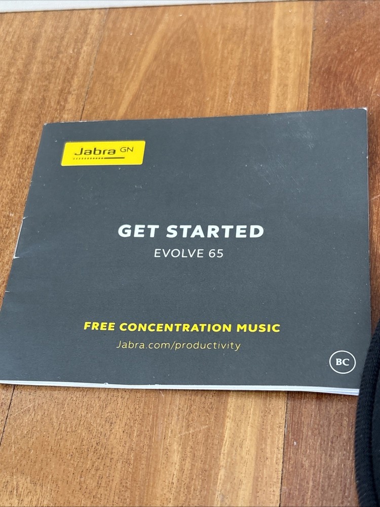 Jabra Evolve 65 MS Stereo Wireless Bluetooth Headset No Dongle WORKING!