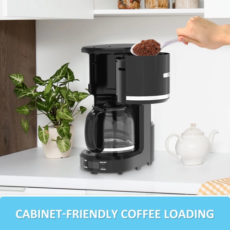 12-Cup Programmable Coffee Maker Removable Water Reservoir Drip Coffee Maker
