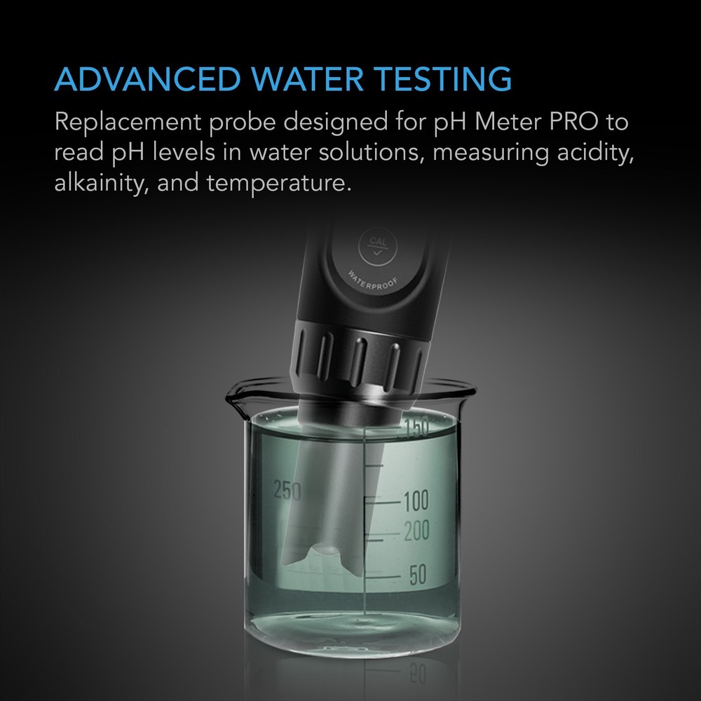 Replacement Sensor Probe for Digital pH Meter PRO Kit with ±0.01 pH Accuracy