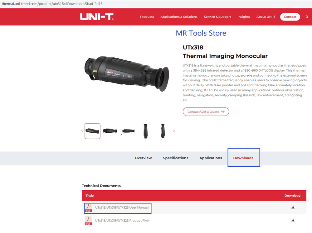 UNI-T UTx318 Night Version Thermal Imaging Monocular IR Camera Video Recorder
