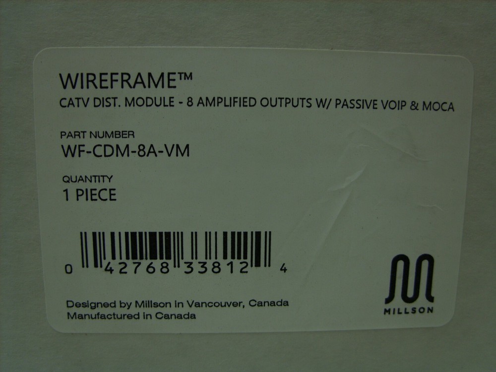 Wireframe Millson - CATV Distribution Module - 8 Amplified Outputs WF-CDM-8A-VM