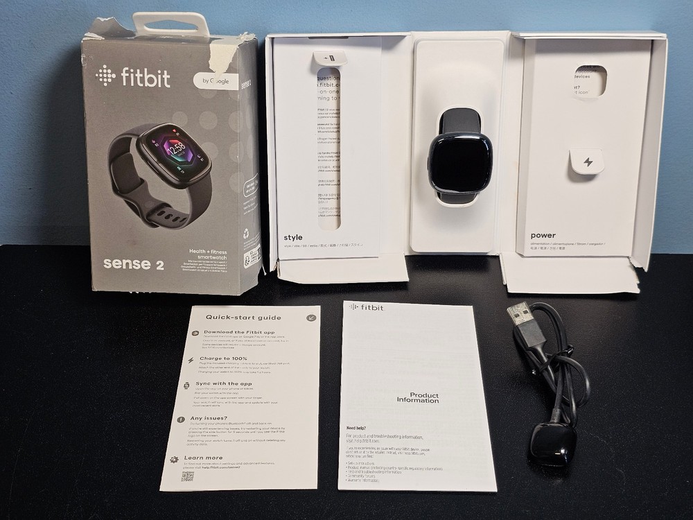 Fitbit Sense 2 Smartwatch Activity Tracker - Shadow Grey/Graphite Aluminum LARGE