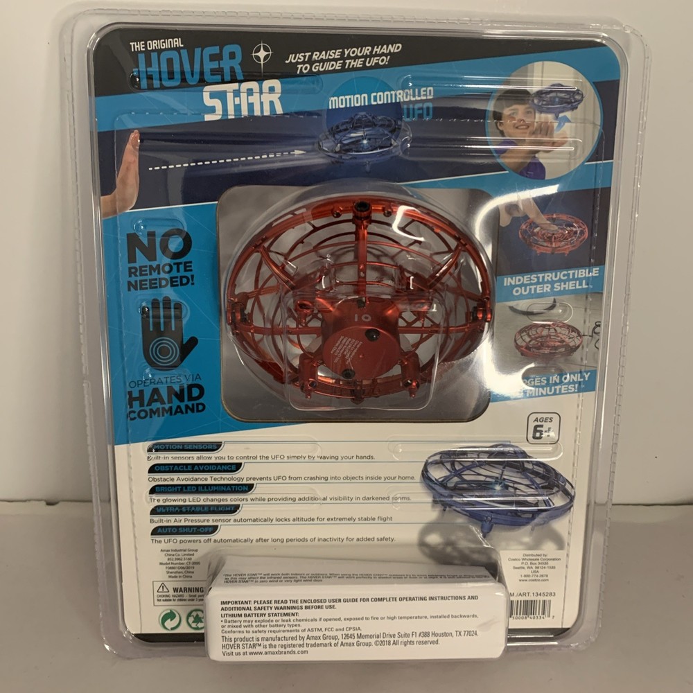 The Original Hover Star Motion Controlled UFO Hovercraft Red New Sealed