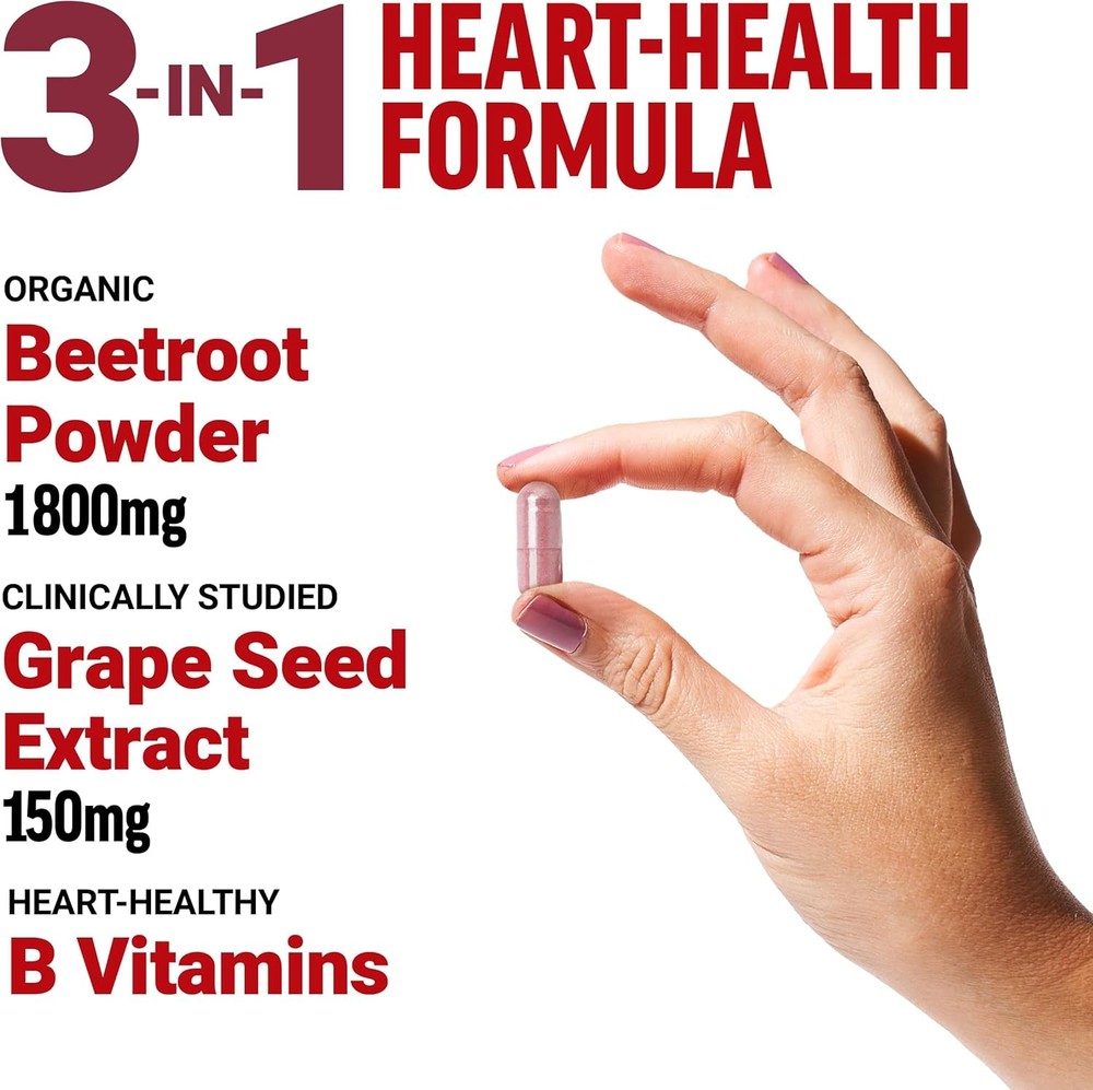 1-3X Total Beets Blood Pressure Support Beet Root Capsules, Circulation Support