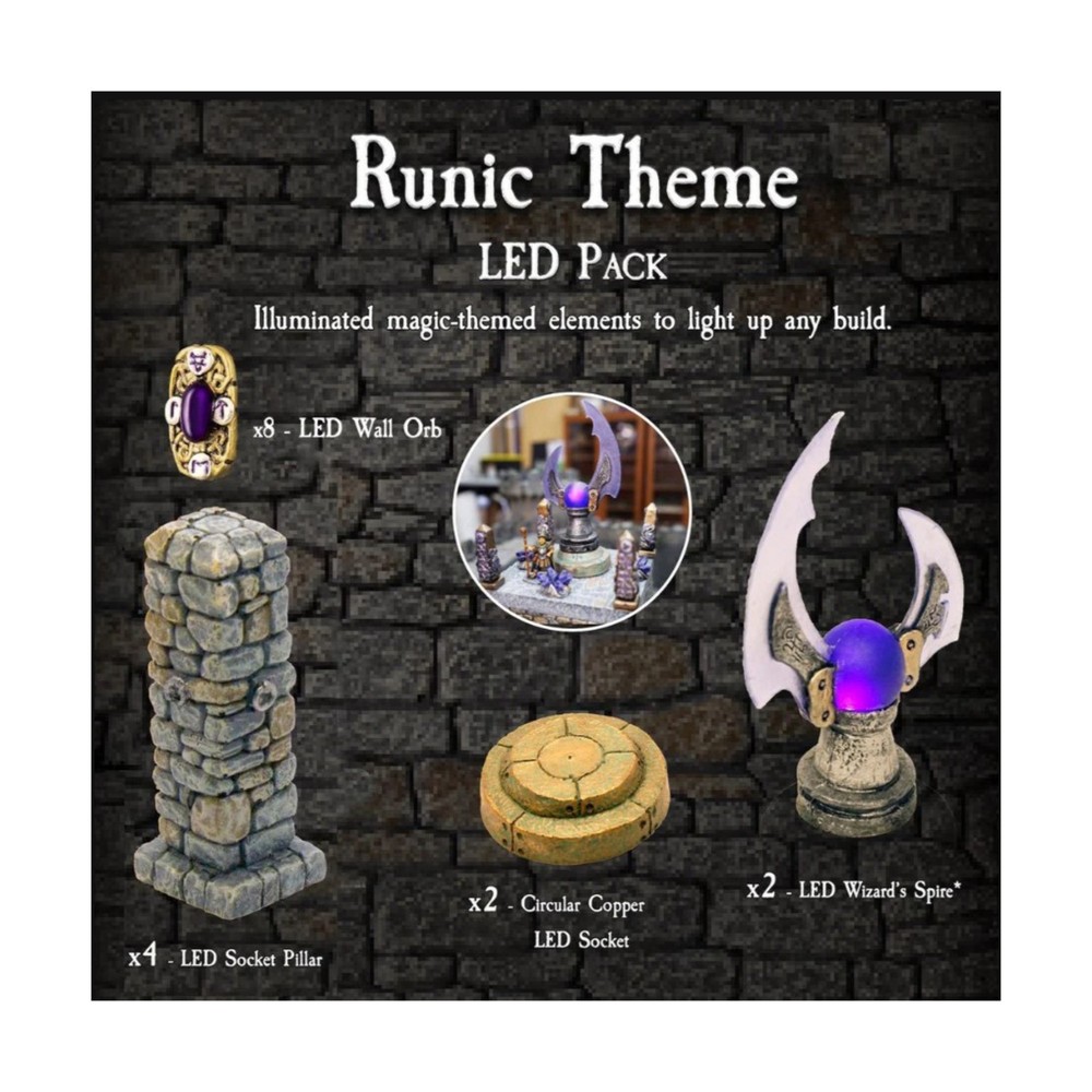 Dwarven Forge Castle Builder Runic Theme LED Pack (Painted) VG+/Mint