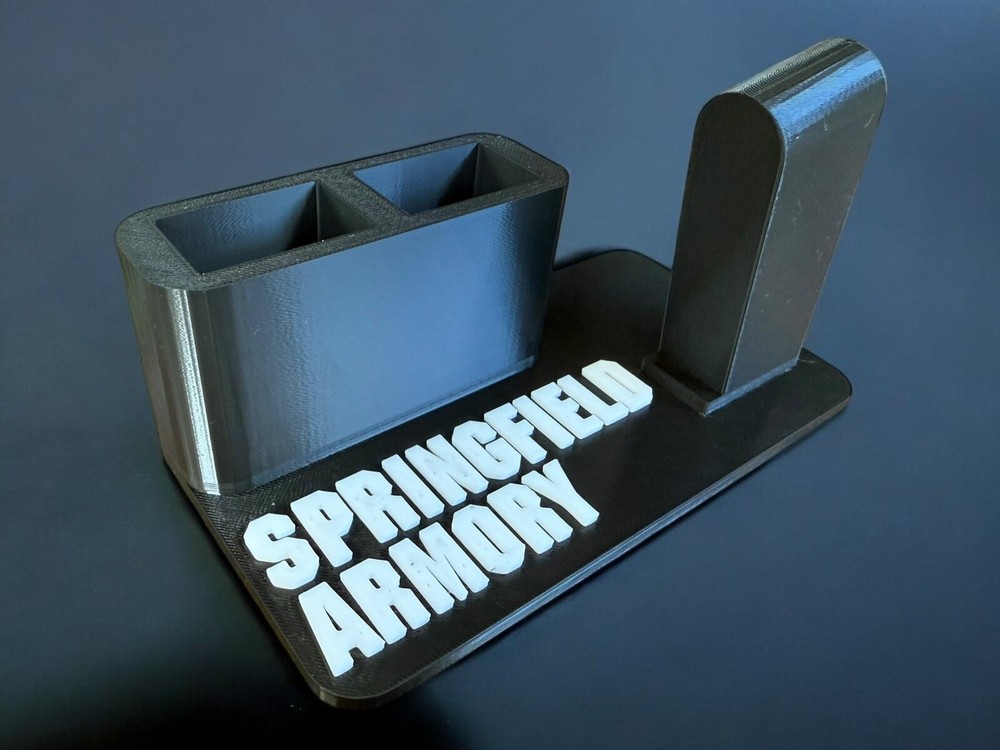 Springfield Armory Hellcat Pistol Display Stand Black And White