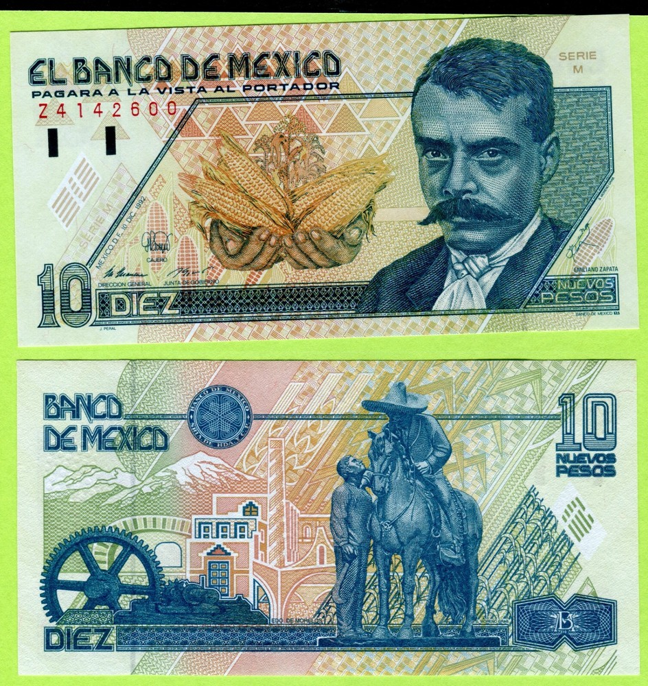 Mexico 10 Pesos 1992 P99 UNC