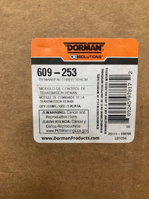 Dorman Transmission Control Module, Remanufactured Replacement, 609-253