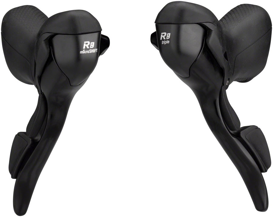 microSHIFT R8 Drop Bar Shifters Set 3x8-Speed Compatible | Durable, Ergonomic,