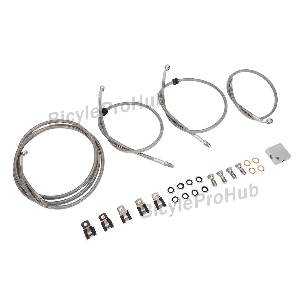 Front Braided Brake Hose Line Kit For Arctic Cat Thundercat 1000 2008 2009 2010
