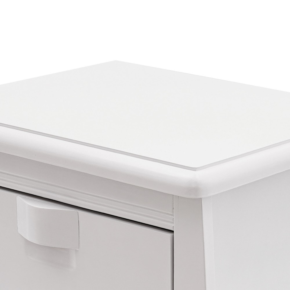 Assembly Free Solid Wood Nightstand White Bedside Table