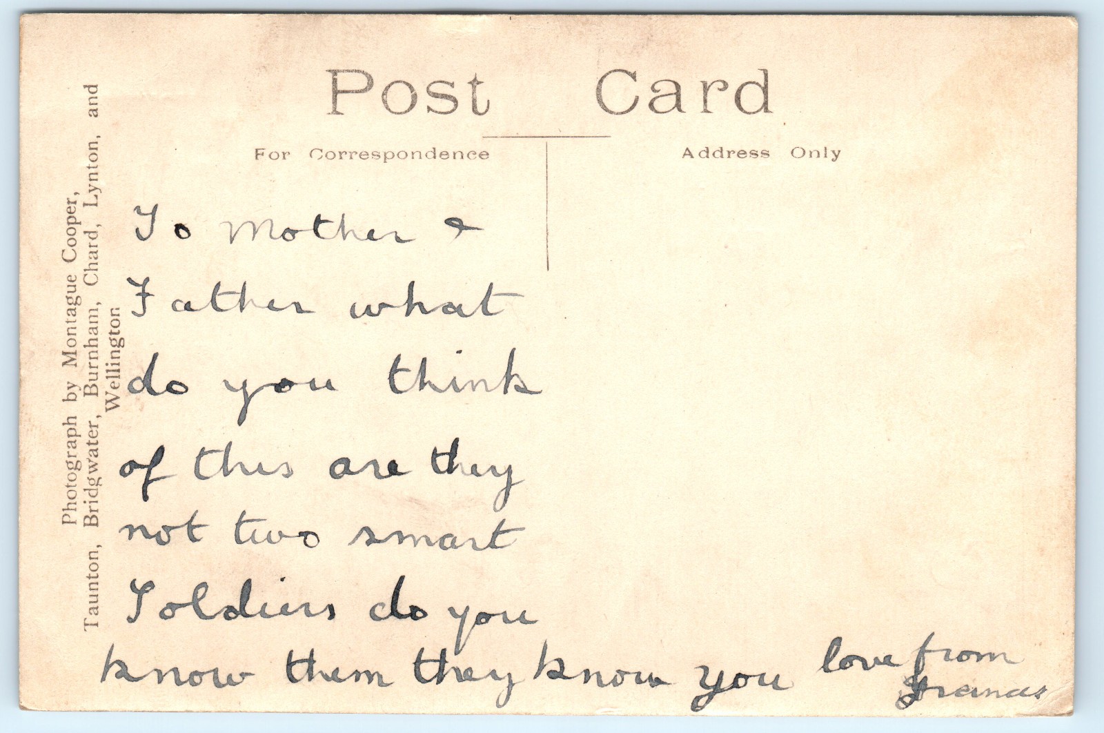 WWI British Army Girls Real Photo Postcard RPPC