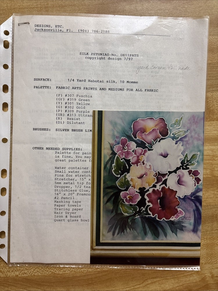 Silk Painting guide instruction packets With Patterns Lot 2