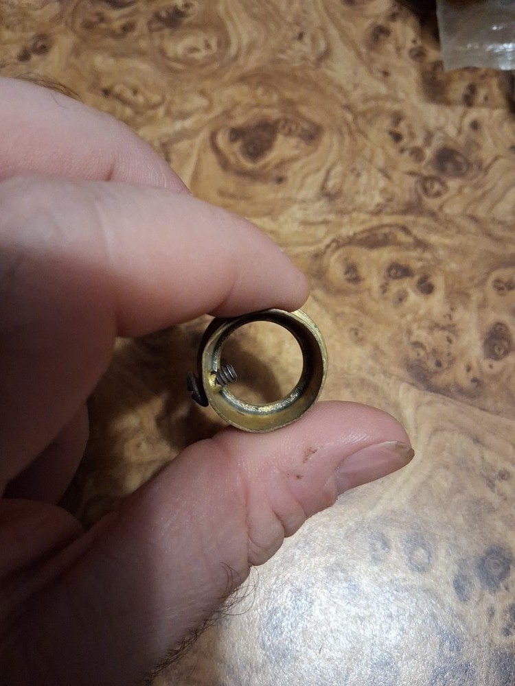 RARE SOLID BRASS BLACK POWDER FLASK SPOUT MUZZLELOADING ANTIQUE? EXTRA SCREWS