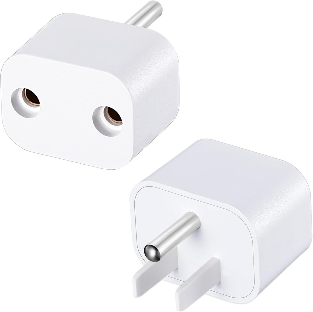 Universal Grounding Adapter - 2 Pcs Type B Plug Splitter, Minimalist White Style