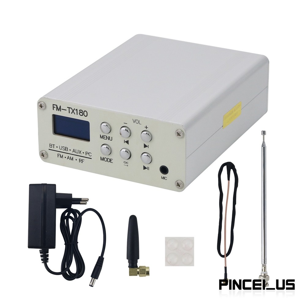 FM-TX180 75MHz-108MHz Bluetooth Stereo FM Radio Transmitter 0.96'' OLED Screen