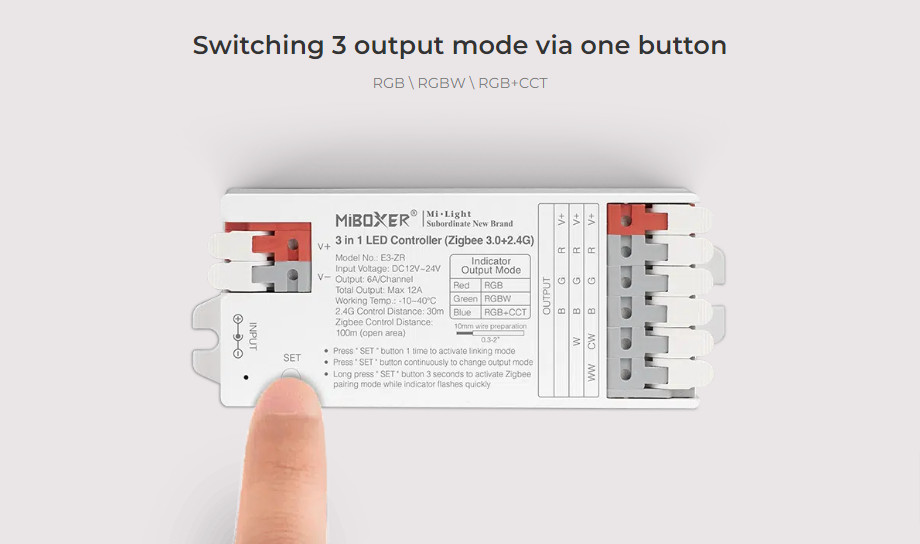 E3-ZR - 3 in 1 LED Controller (Zigbee 3.0 +2.4G)