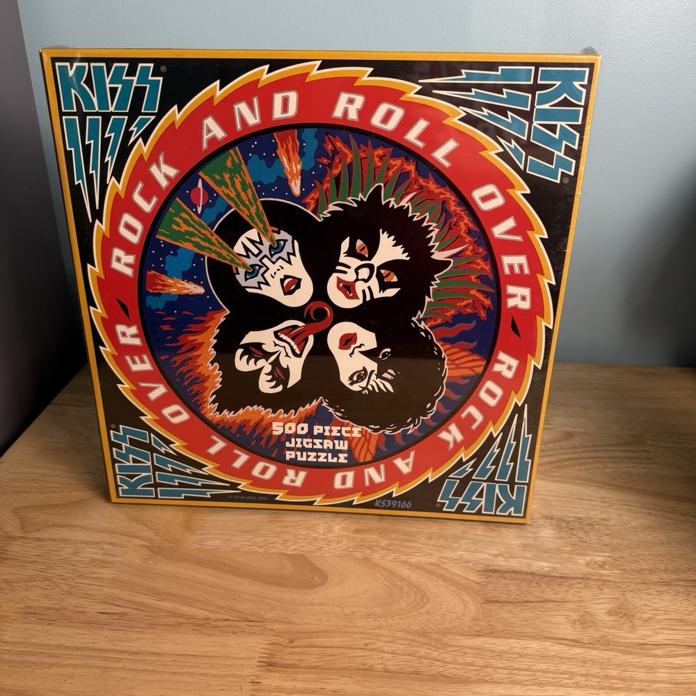 KISS Rock And Roll Over 19" x 19" 500 Piece 1997 Jigsaw Puzzle, Factory Sealed