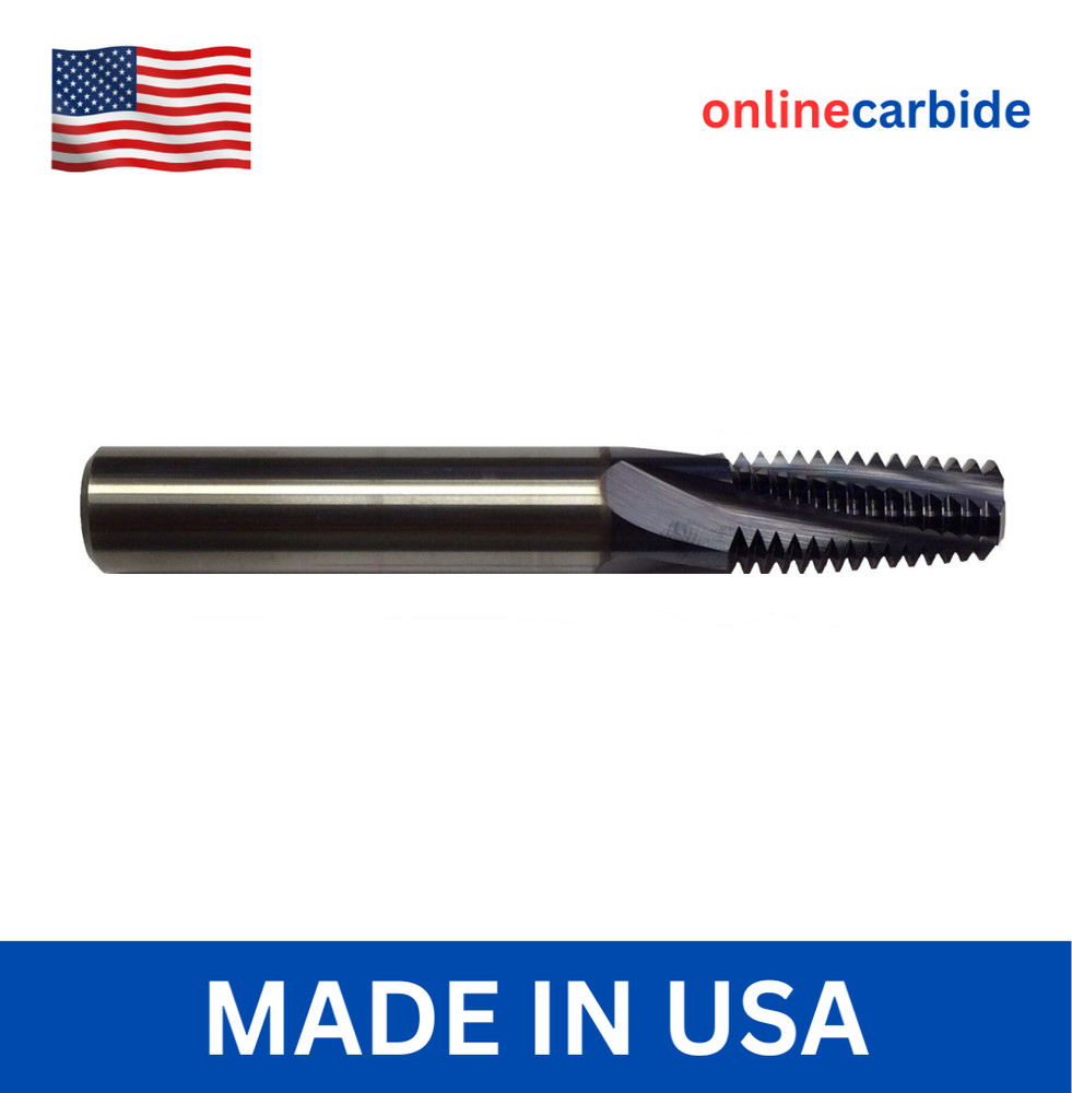 1/2-14 NPTF Solid Carbide Thread Mill - TiAlN Coated - Full Form USA Made