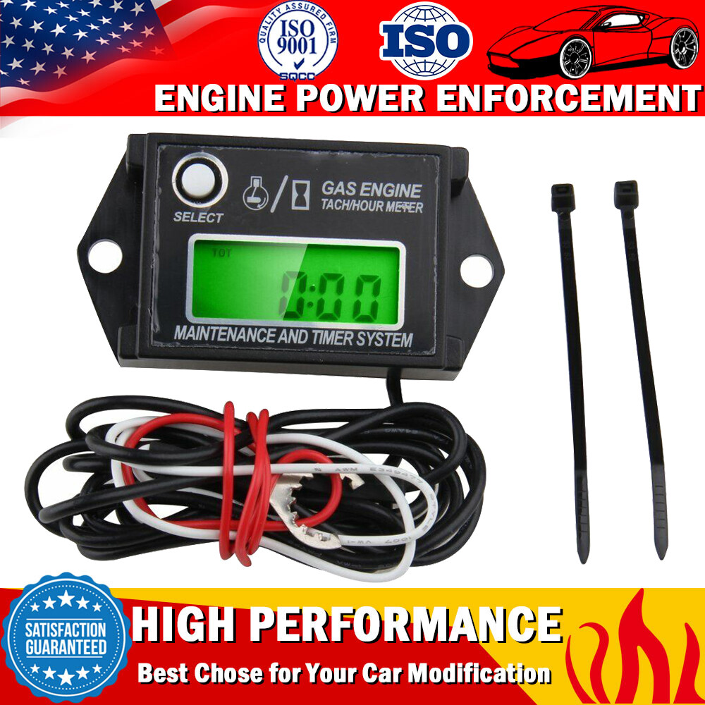 New Tiny Tach Digital Mini Hour Meter Tachometer Job Timer Adjustable Resettable