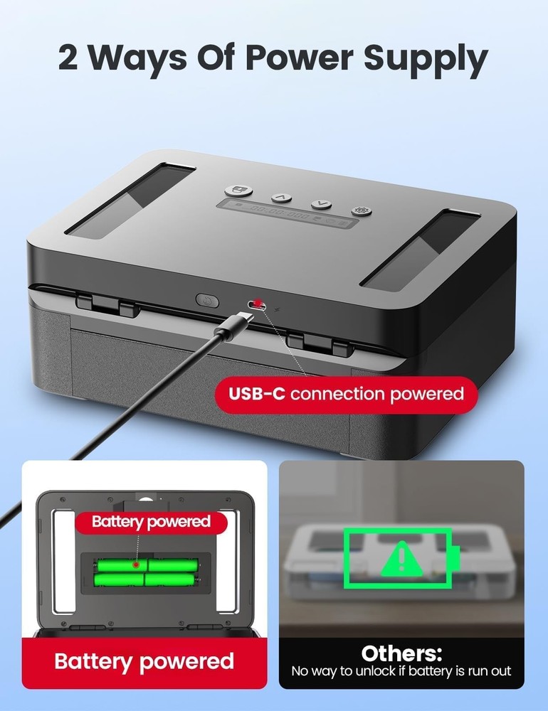 Metal Time Lock Box, Phone Lock Box with Timer, Timed Locking Safe, Self-Cont...