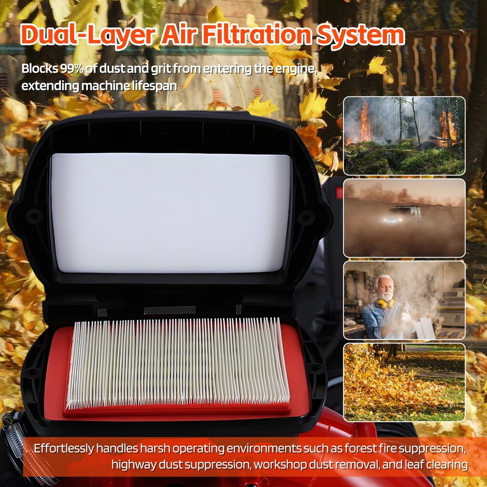 Backpack Leaf Blower Gas Powered Snow Blower 900CFM 80CC 2.3L 2-Stroke Engine