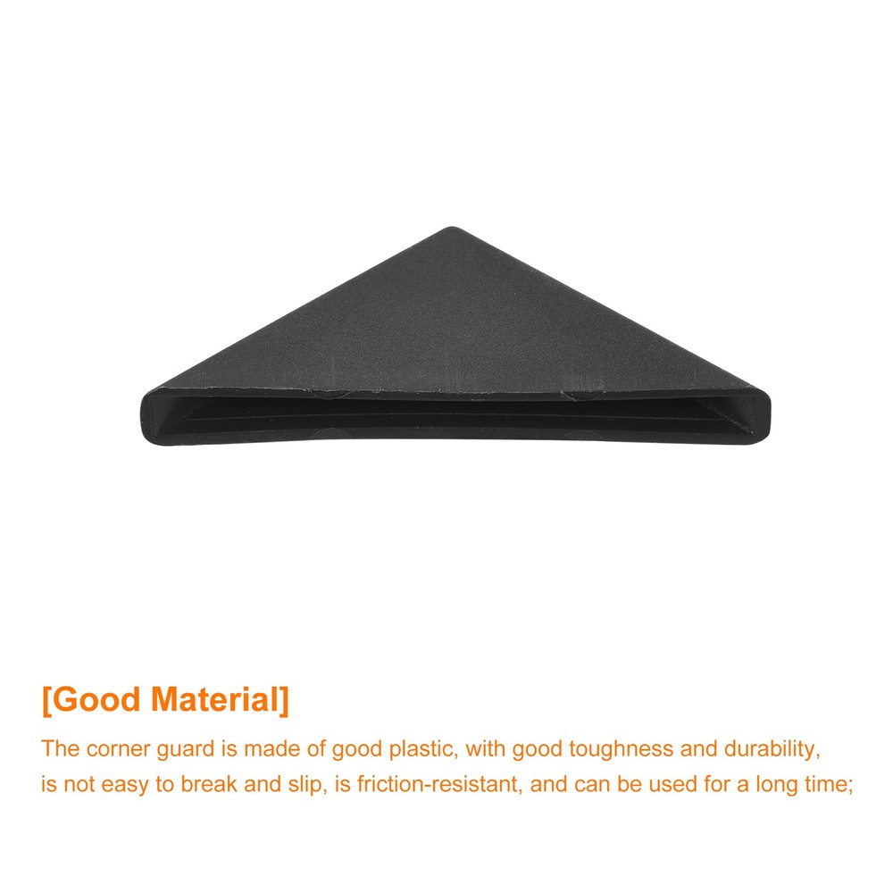 20Pcs Corner Protectors 3x50mm Plastic Right Angle Corner Guards Cushion, Black