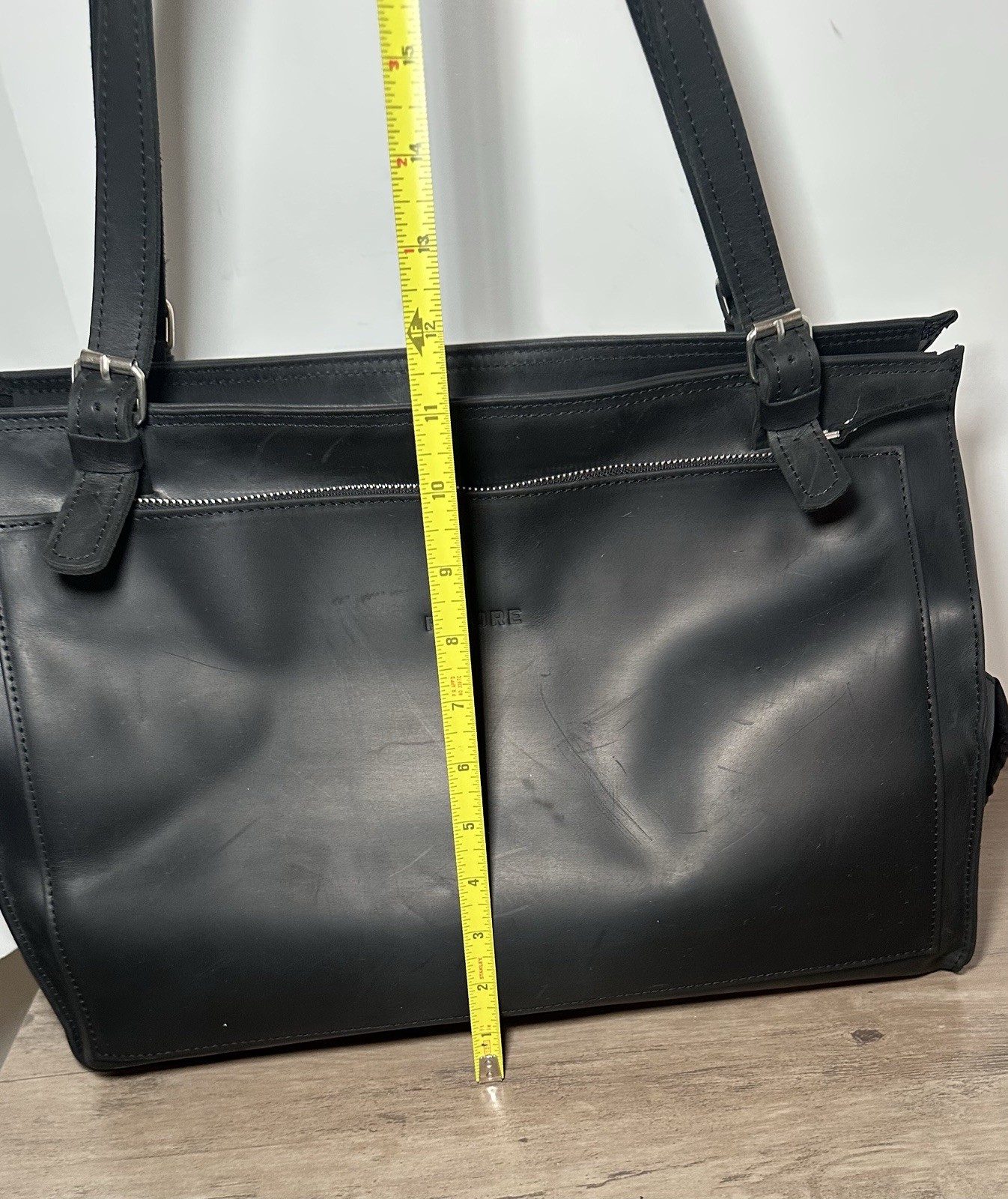 Pikore Large Black Leather Cat Carrier Tote Travel