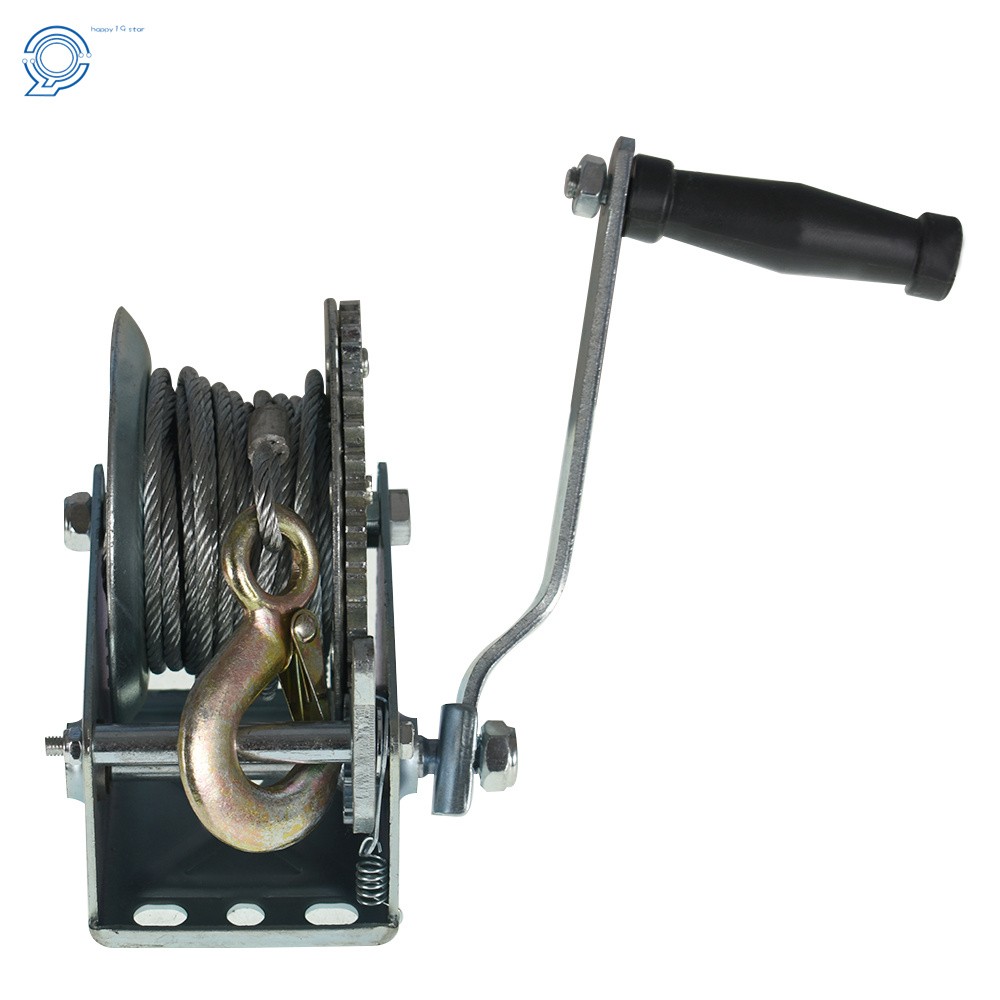 Hand Winch Boat Winch 1500lbs Two-Way Adjustable With 10m (32ft) Cable Manual