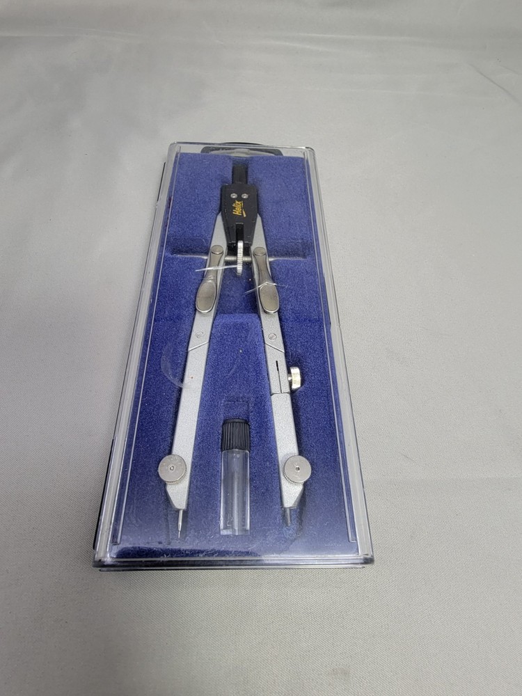 Helix Compass Drafting Drawing Precision Tool with Case. Pre-owned