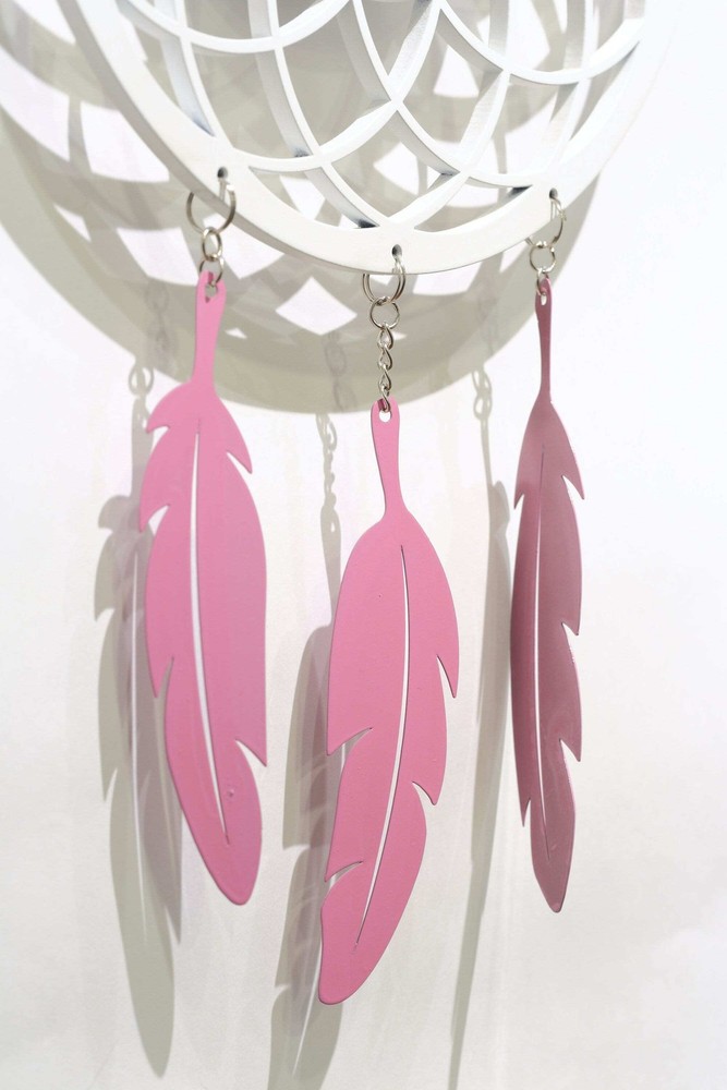 Dreamcatcher White Wood Wall Clock