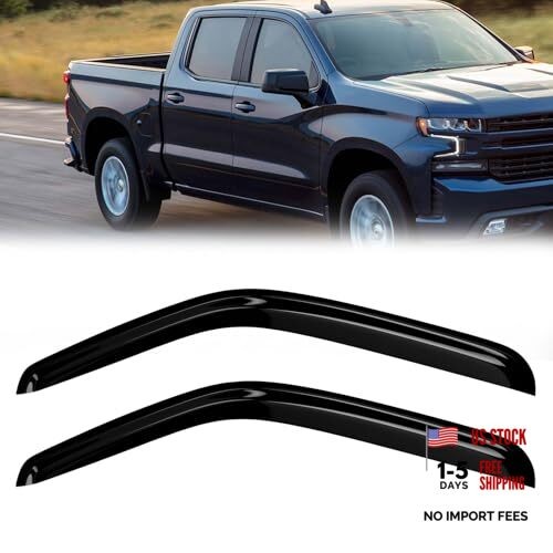 Window Rain Guards Compatible 99-07 Chevy Silverado Sierra Extended Cab (2PC)