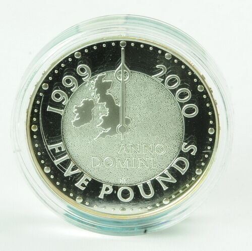 2000 Millenium United Kingdom Uk Silver Five Pounds 1999