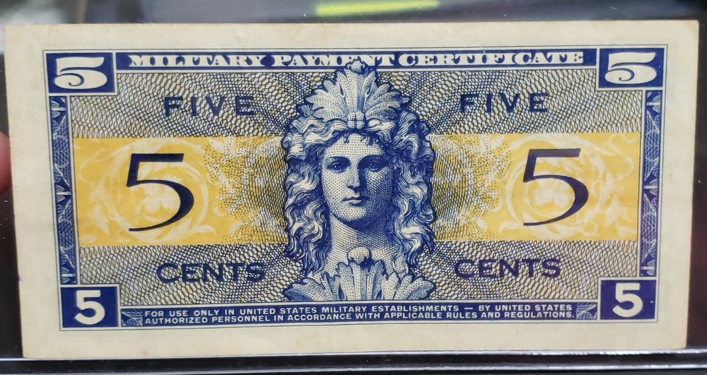 MPC 5 Cents Replacement Note Series 521 Serial # E03958207 VF